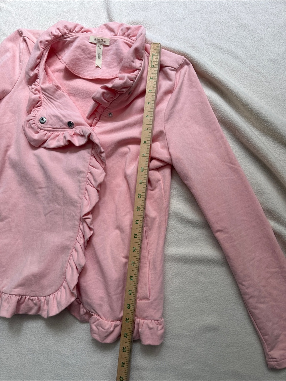 Matilda Jane Light Pink Ruffle-Front Jacket - Picture 9 of 12